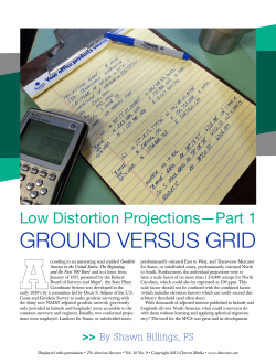 Ground versus Grid: Low Distortion Projections&mdash;Part 1