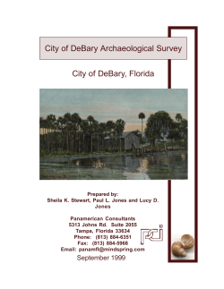 City of DeBary Archaeological Survey City of DeBary, Florida