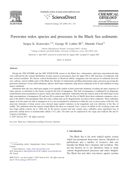 Porewater redox species and processes in the Black Sea sediments