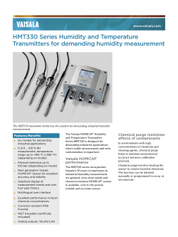 HMT330 Series Humidity and Temperature Transmitters