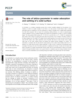 The role of lattice parameter in water adsorption