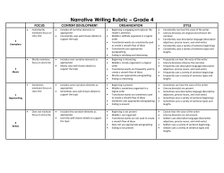 Narrative Writing Rubric &ndash; Grade 4