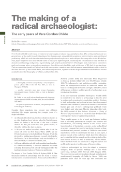 The making of a radical archaeologist