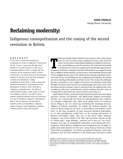 Reclaiming modernity: Indigenous cosmopolitanism and the coming