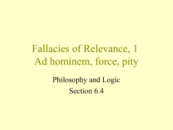 Fallacies of Relevance 1