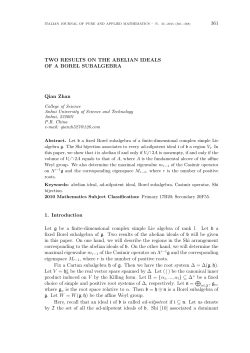 361 TWO RESULTS ON THE ABELIAN IDEALS OF A BOREL