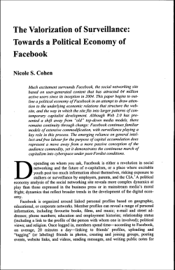 The Valorization of Surveillance: Towards a Political Economy of