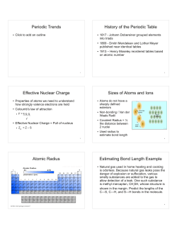 Unit 5 - Periodic Trends