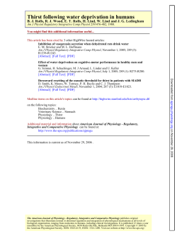 Thirst following water deprivation in humans