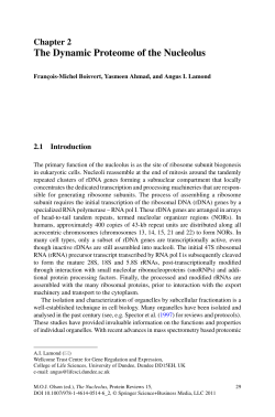 The Dynamic Proteome of the Nucleolus