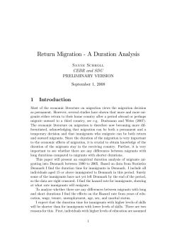 Return Migration $ A Duration Analysis