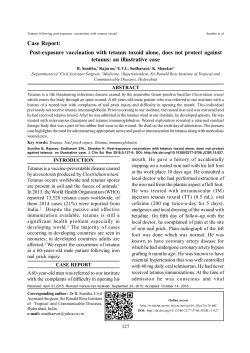 Post-exposure vaccination with tetanus toxoid alone, does