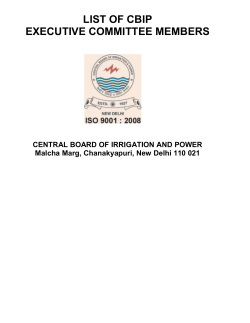 Executive Committee - Central Board Of Irrigation And Power