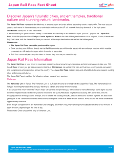 Japan Rail Pass Fact Sheet