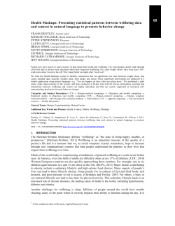 Health Mashups: Presenting statistical patterns between wellbeing