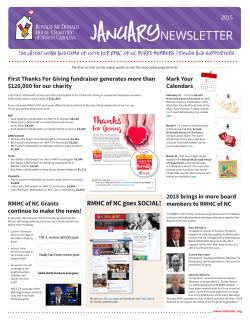 JanuaryNEWSLETTER - Ronald McDonald House Charities of