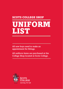 uniform list - Scots College