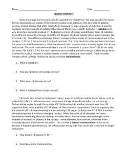 Introduction to Nuclear Chemistry Handout