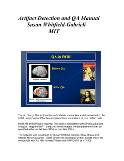 Artifact Detection and QA Manual Susan Whitfield