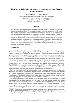 The effect of disfluencies and learner errors on the parsing of