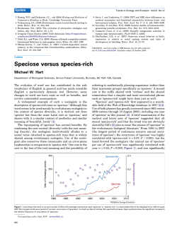 Speciose versus species-rich