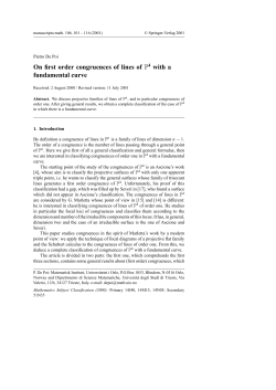 On first order congruences of lines of P4 with a fundamental curve