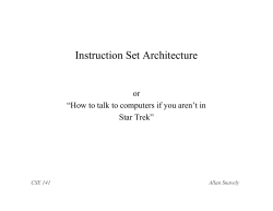Instruction Set Architecture