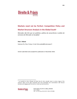 Markets need not be Perfect: Competition Policy and Market