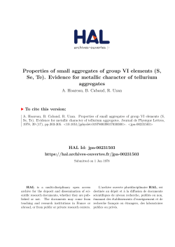 Properties of small aggregates of group VI elements (S, Se, Te).