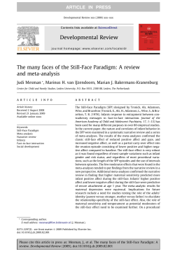 The many faces of the Still-Face Paradigm: A review and meta
