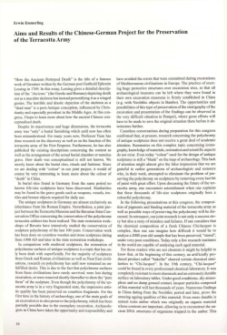 Aims and Results of the Chinese