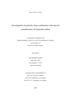 Investigation of particles from combustion with - ETH E