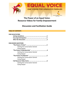 The Power of an Equal Voice: Resource Videos for Family