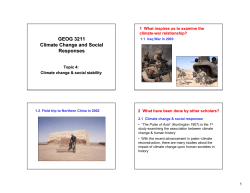 GEOG 3211 Climate Change and Social Responses
