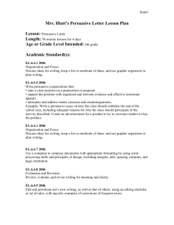 Persuasive Letter Lesson Plan