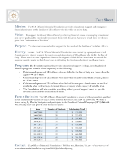 Fact Sheet - CIA Officers Memorial Foundation