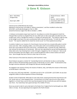 Lt Gene R. Gislason - Washington Island Military Archives