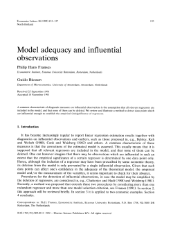 Model adequacy and influential observations
