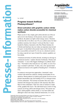 Progress toward Artificial Photosynthesis?