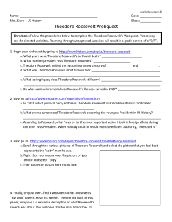 Theodore Roosevelt Webquest