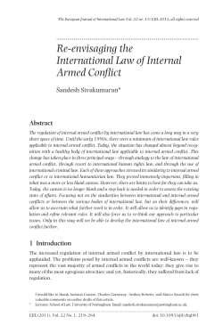 Re-envisaging the International Law of Internal Armed Conflict