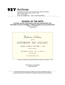 Finding Aid - 92nd Street Y