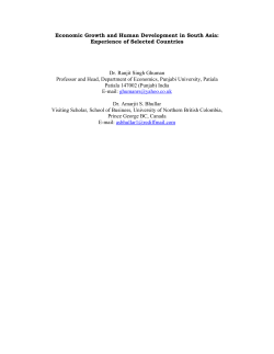 Economic Growth and Human Development in South Asia