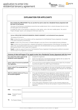 application to enter into residential tenancy agreement