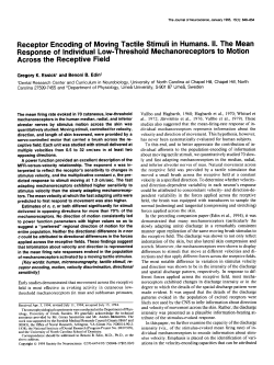 Receptor Encoding of Moving Tactile Stimuli in Humans. II. The
