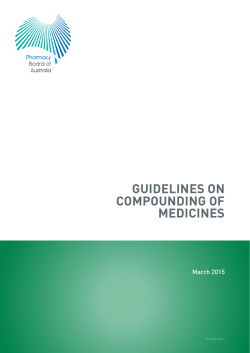 Guidelines on compounding of medicines