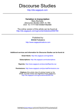 Discourse Studies - UCSB Linguistics