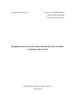 Delegation of powers in the EU before and after the Treaty of Lisbon