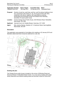 Item 5 - Orange Grove - Manchester City Council