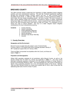 Brevard County is located along the eastern coast of Central Florida